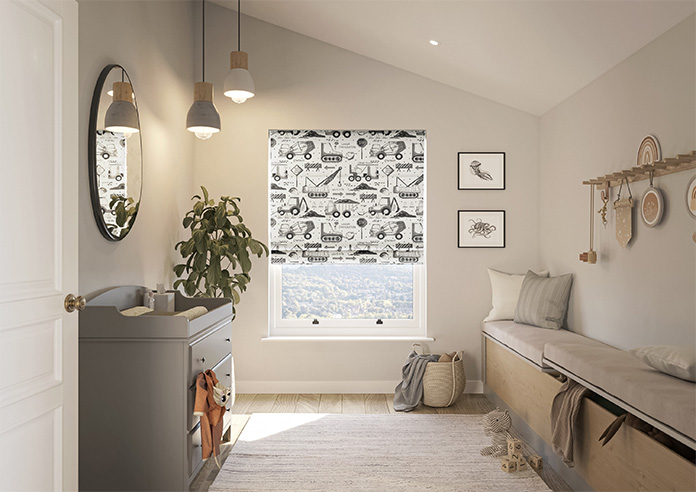 Tinker Town, Black And White - Roman Blind - Image 8